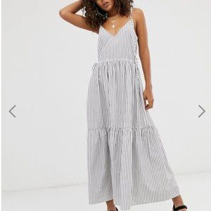 ASOS tiered striped midi dress